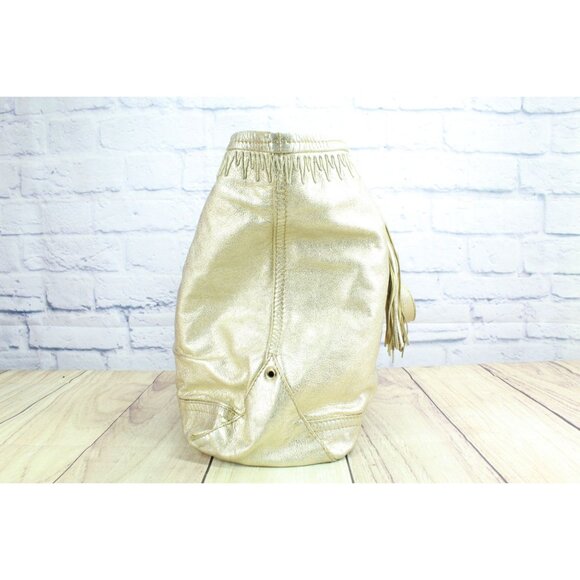 Yves Saint Laurent Metallic Gold Leather Shoulder Tote Bag - Picture 4 of 9